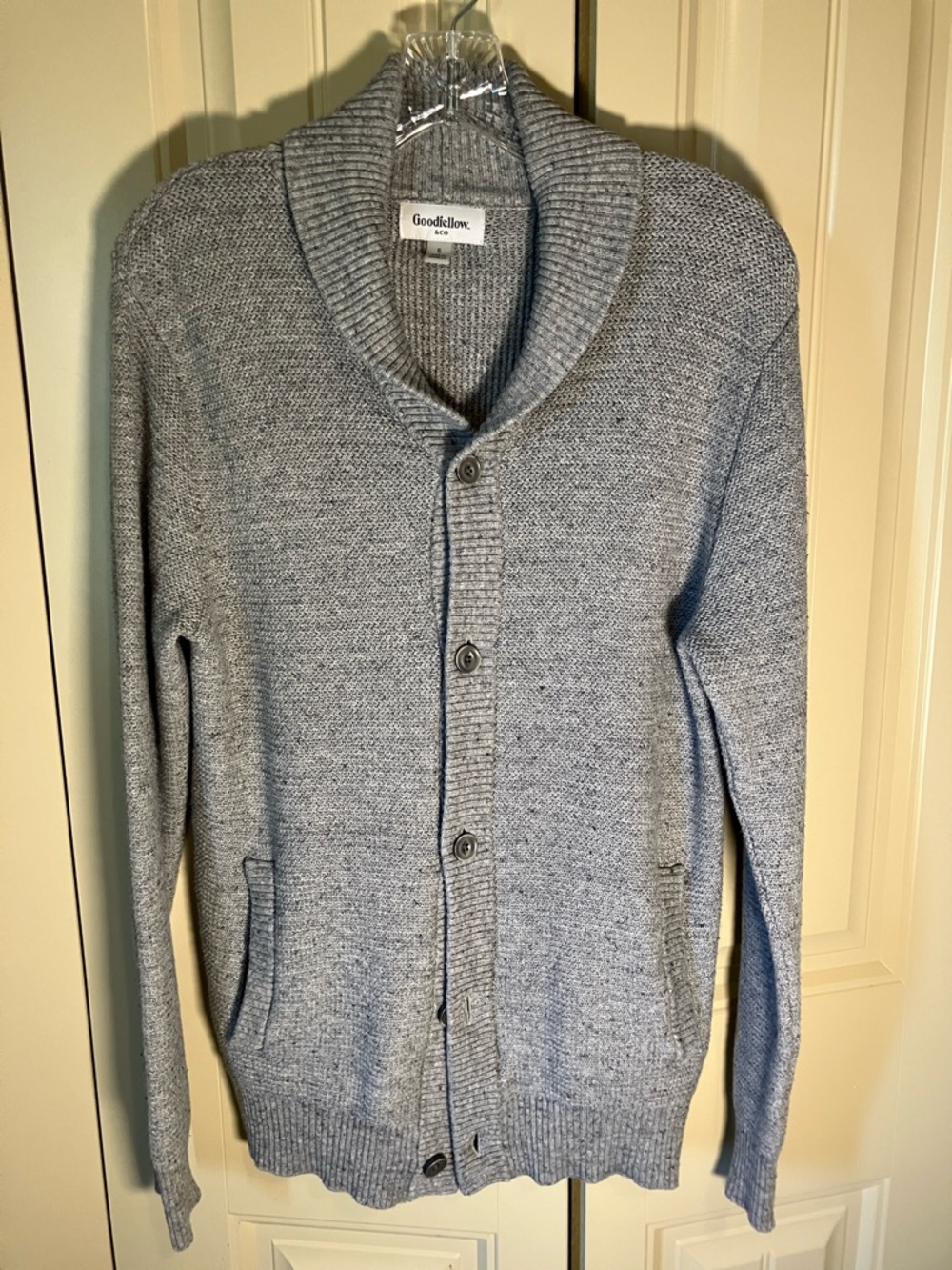 Goodfellow & Co Men's Light Gray Shawl Collar Cardigan